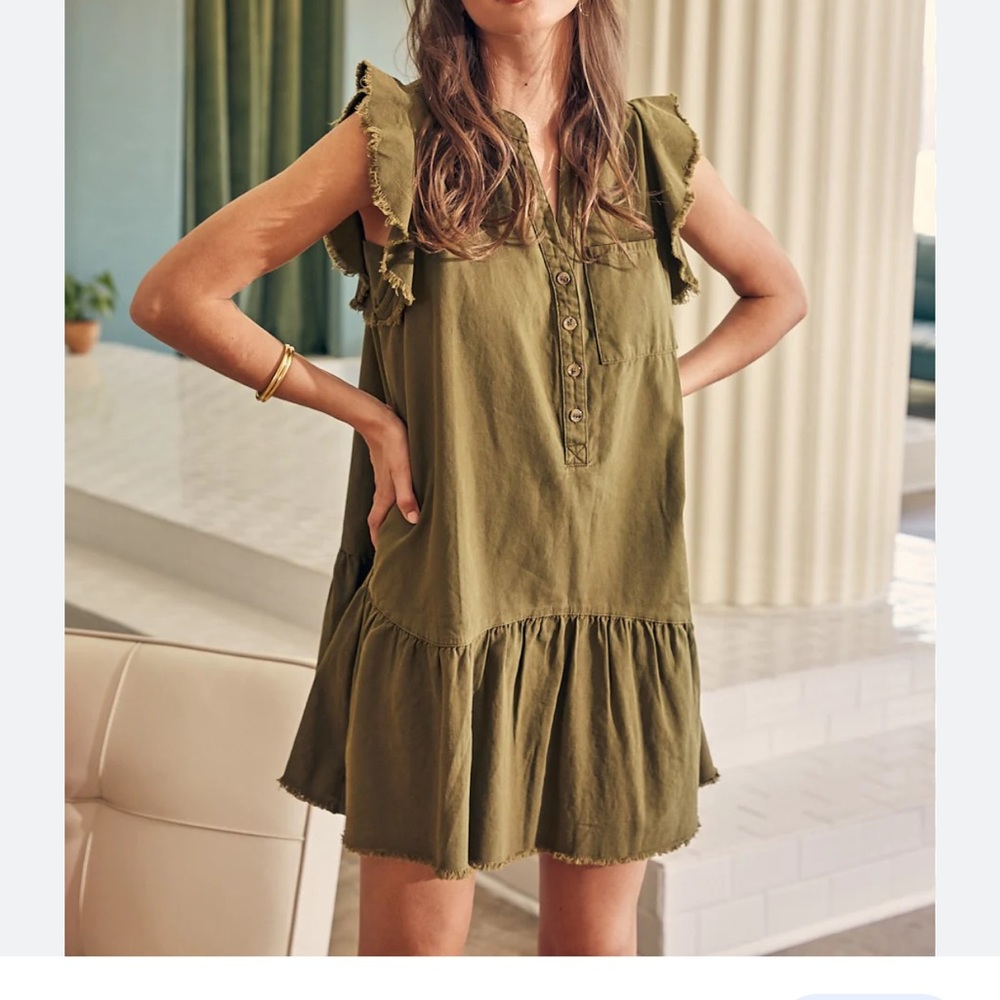 Adorable hunter green denim dress. Size small